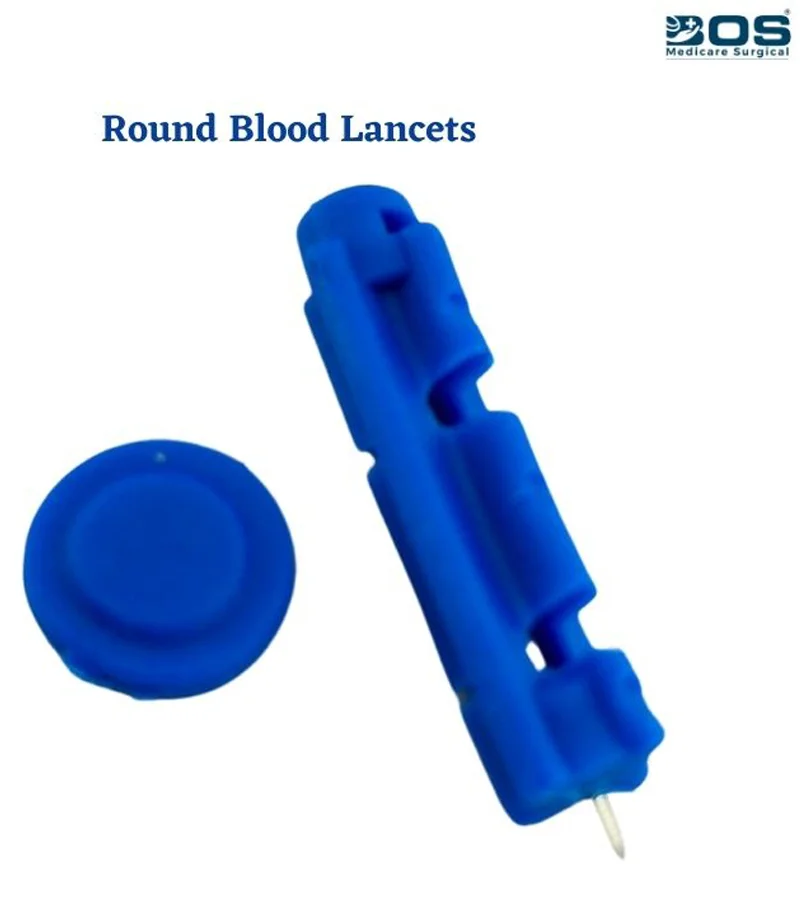 Round Blood Lancet Sterile Disposable for Blood Glucose Testing