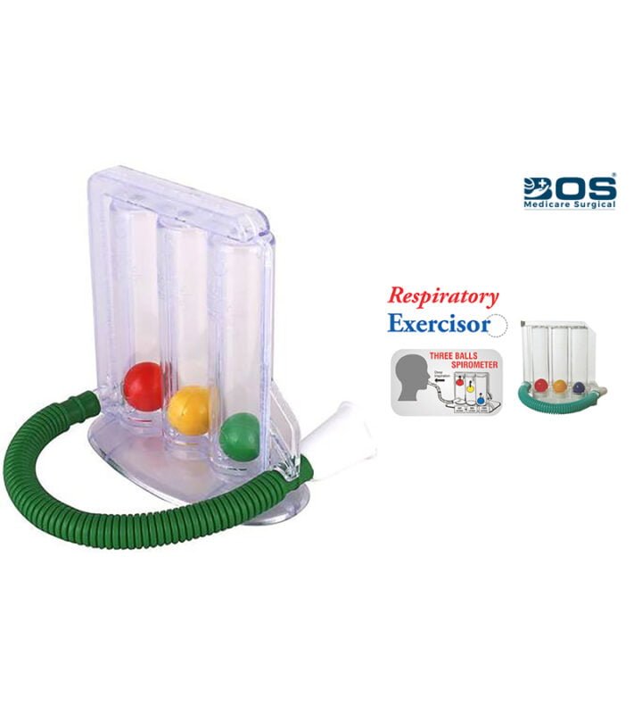 Lung exerciser 3 ball spirometer breathing trainer device BOS Medicare