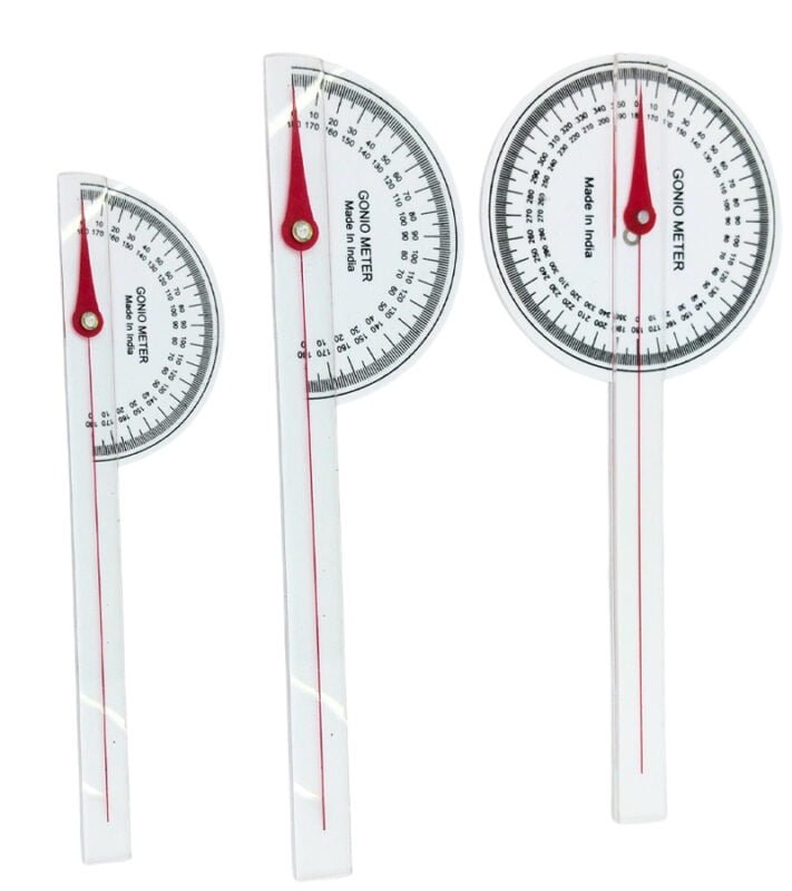 Transparent PVC Goniometer for Physiotherapy and Rehabilitation