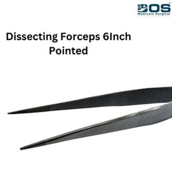 plain tip dissecting forceps 6 inch stainless steel close view