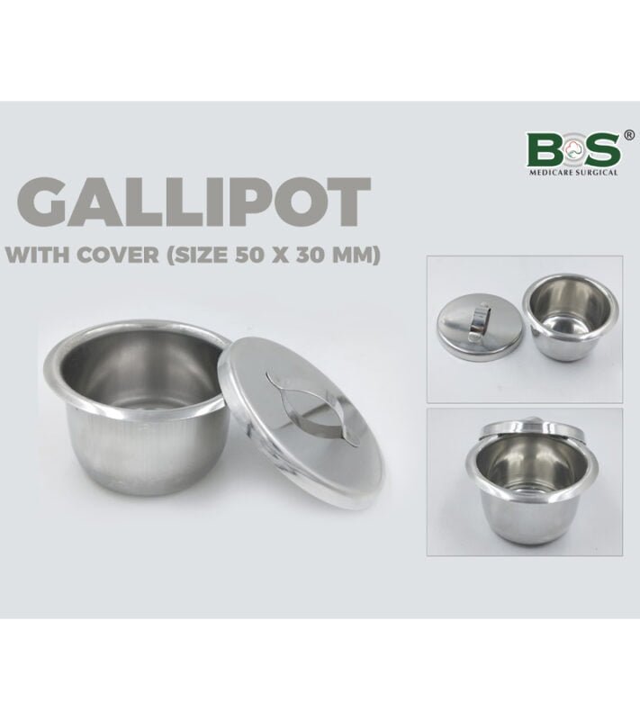 Gallipot with Cover Size 50 x 30 MM Stainless Steel
