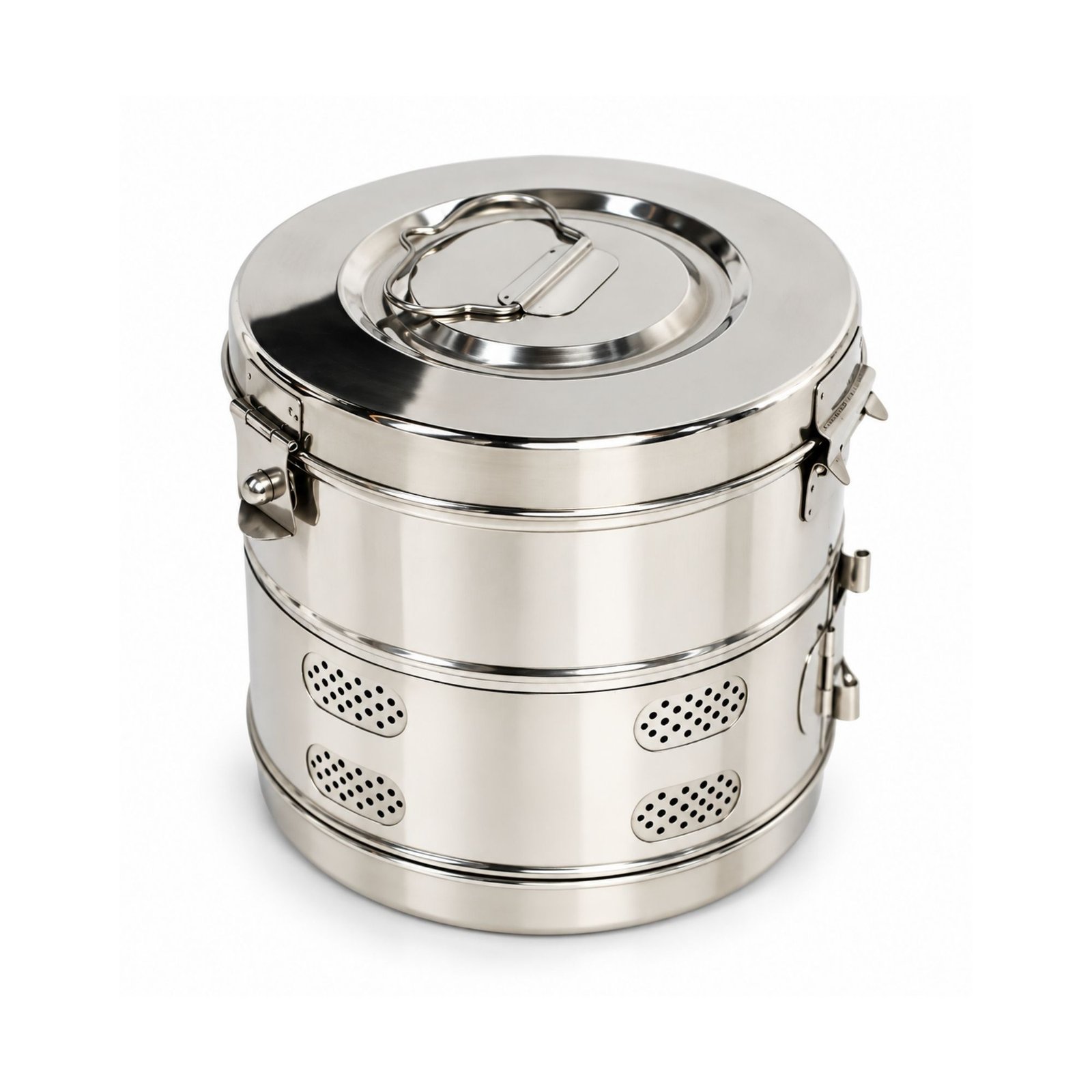 1 Dressing Drum 9x9 Stainless Steel – Autoclavable Sterilization Container - Image 1