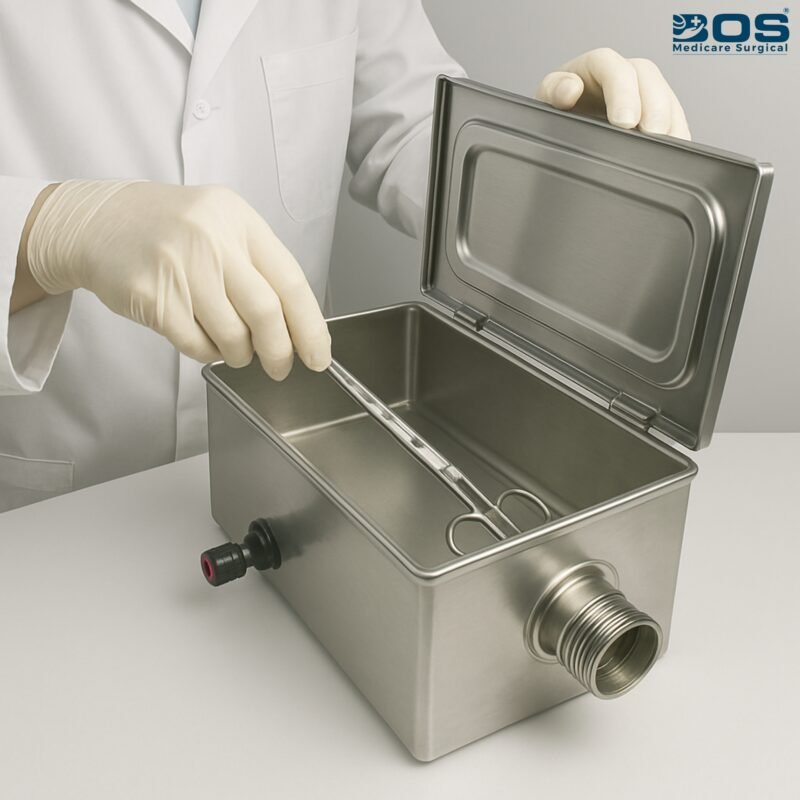 SS Medical Instrument Sterilizer 8x5x3 Stainless Steel Sterilizer Box for Hospital and Clinic Use