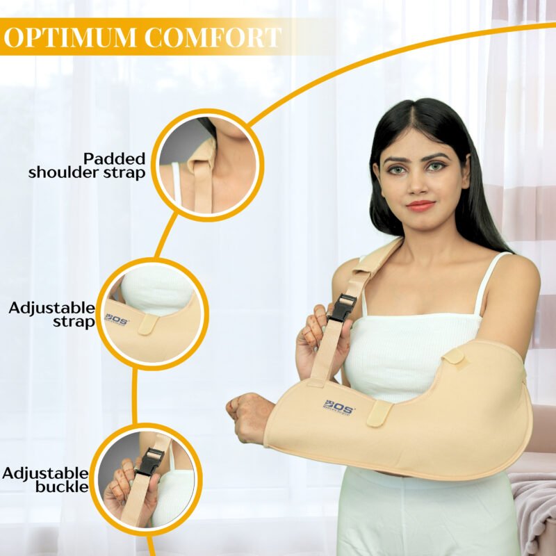 Soft padded arm sling pouch for injury support and comfortable arm immobilization