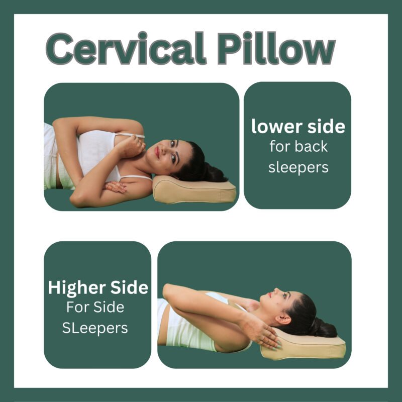 Cervical Pillow Designed for Side and Back Sleeping Positions