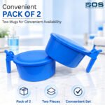 BOS MEDICARE SURGICAL® Set of 2pc  PVC Slovia Spitting Mug with Lid Sputum Pot with Plastic Cover,100 ML (Blue) - Image 6