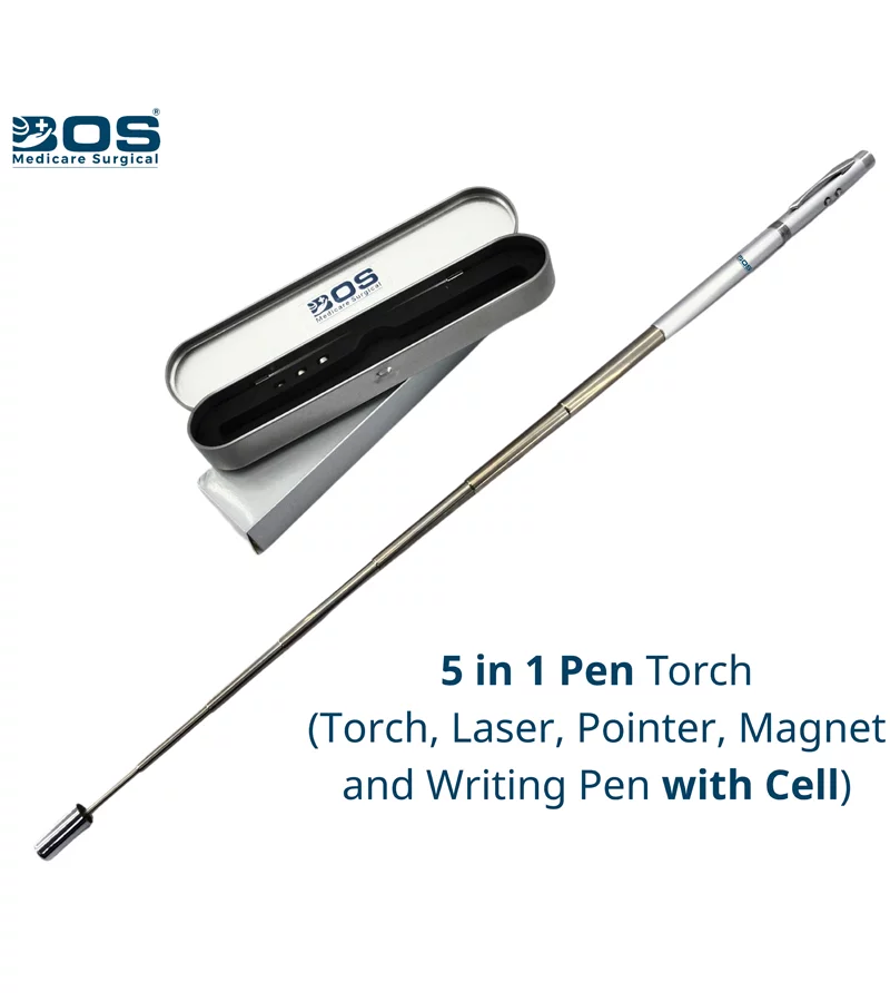 5 in 1 Pen Torch with Laser Pointer and Magnetic Pickup Tool