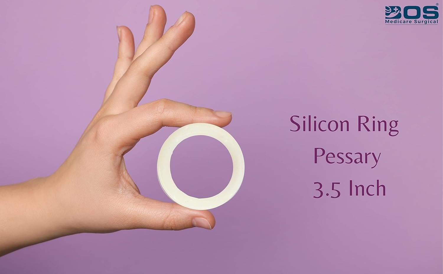 Ring vaginal pessary 3.5 inch for pelvic support and prolapse management