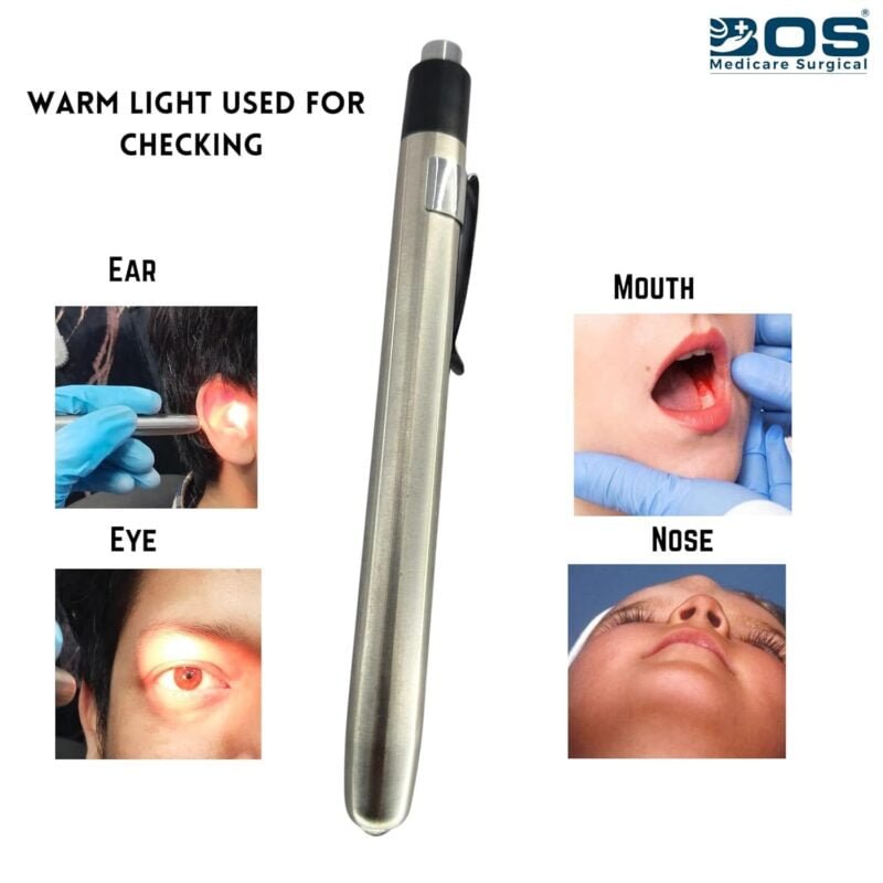Dr Pen Torch Stainless Steel Yellow Light for Medical Examination