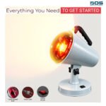 Electric Infrared Lamp/Heat Therapy Lamp for Pain Relief Table Joint and Orthopedic Light Lamp Pain Relief Table Infrared Lamp Bulb 150W / 230V Light color Red 12-A - Image 10