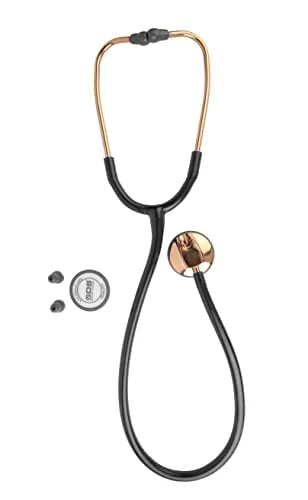 Stethoscope ROSE GOLD (Bosm 40) Cardiology stethoscope accurate auscultation of heart, lung, (Black)