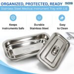 Dressing Tray with Lid (8x3 Inch) Heavy Stainless Steel | Bos Medicare Surgical - Image 4