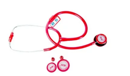 Stethoscope Dual Head Aluminum (Bosm 15) for Doctors Nurse & Medical Students (Red)