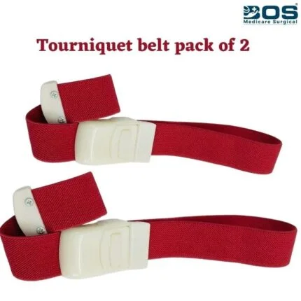 Tourniquet Elastic Belt for Blood Collection with Plastic Buckle set of 2 Multi Color