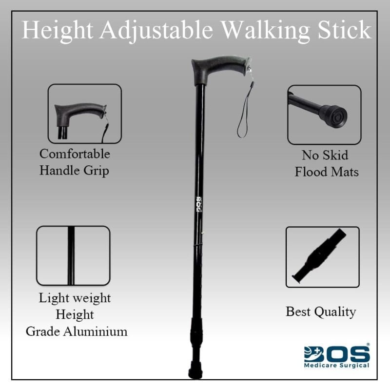Height Adjustable Walking Stick with Ergonomic Handle | BOS Medicare Surgical