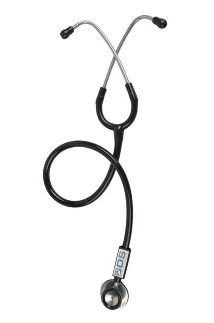 Stethoscope Super Deluxe Aluminum (Bosm 16) Acoustic for students medical and doctors professional nurse (BLACK)