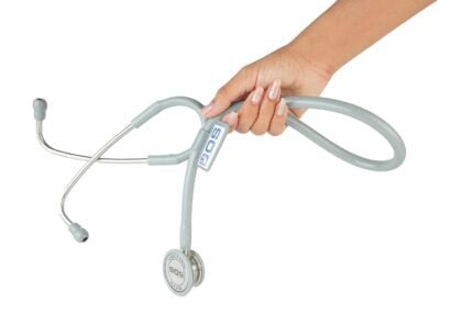 Stethoscope stainless steel Dual Head ( Bosm 11 ) cardiology for Doctors , nurse 3 year warranty CE & ISO CERTIFIED (Grey)
