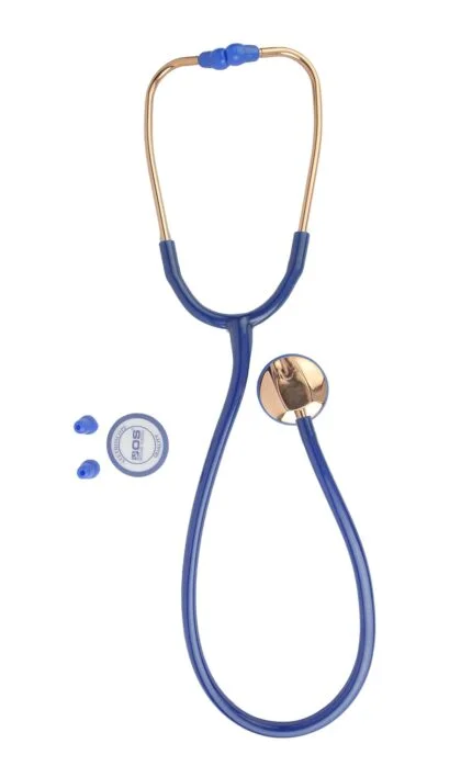 Stethoscope ROSE GOLD ( Bosm 40 ) Cardiology stethoscope accurate auscultation of heart, lung, (Blue)