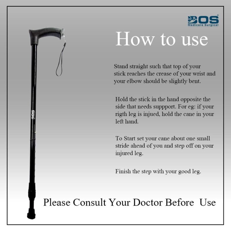 Medical Walking Stick for Elderly with Safe and Comfortable Daily Use | BOS Medicare Surgical