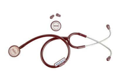 Stethoscope Super Deluxe Aluminum ( Bosm 16 ) Acoustic for students medical and doctors professional nurse (BROWN)