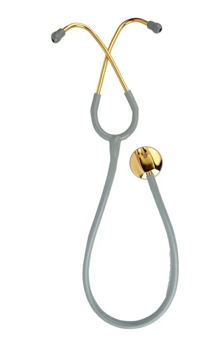 stethoscope Gold Plated Single Head SS ( Bosm 41 ) high acoustic Doctor Nurse (GREY)