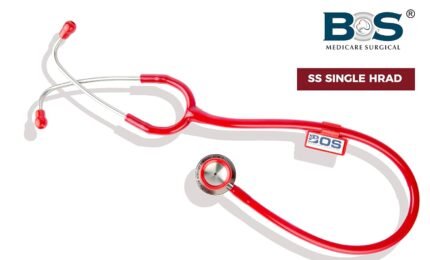 Stethoscope stainless steel Single head (Bosm 10) high acoustic sensitivity model (RED)