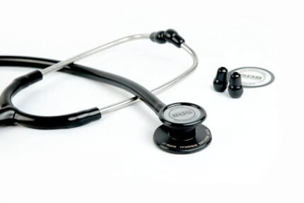 Stethoscope Dual Head Aluminum (Bosm 15) for Doctors Nurse & Medical Students (Black)
