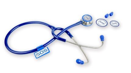 Stethoscope stainless steel Dual Head (Bosm 11) cardiology for Doctors, nurse 3 year warranty CE & ISO CERTIFIED (Blue)