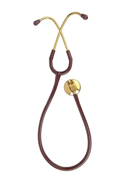 stethoscope Gold Plated Single Head SS ( Bosm 41 ) high acoustic Doctor Nurse (BROWN)