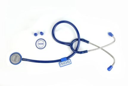 Stethoscope Super Black Single head (Bosm 14) Stethoscope Cardiology Doctor Nurse,Students (BLUE)