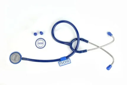 Stethoscope Super Black Single head (Bosm 14) Stethoscope Cardiology Doctor Nurse,Students (BLUE)