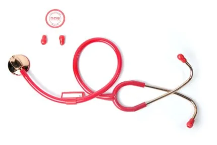 Stethoscope ROSE GOLD (Bosm 40) Cardiology stethoscope accurate auscultation of heart, lung, (Red)