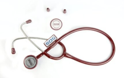 Stethoscope Super Black Single head (Bosm 14) Stethoscope Cardiology Doctor Nurse,Students (BROWN)