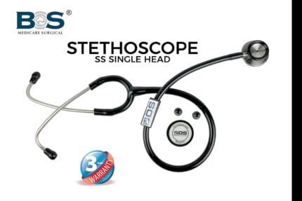 Stethoscope stainless steel Single head (Bosm 10) high acoustic sensitivity model (BLACK)