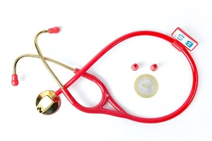stethoscope Gold Plated Single Head SS ( Bosm 41 ) high acoustic Doctor Nurse (RED)