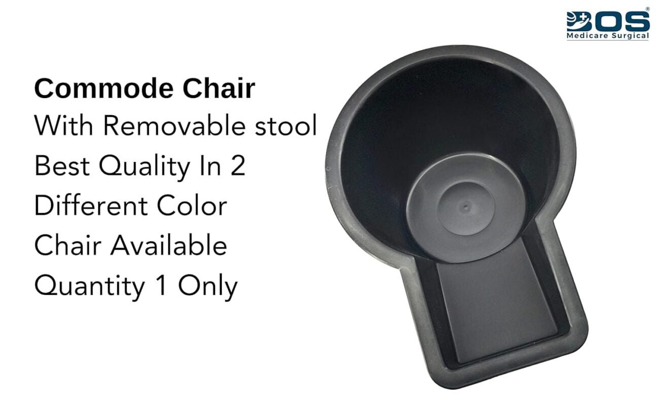 Removable commode bucket for folding toilet chair close-up image