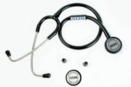 Stethoscope Super Black Single head (Bosm 14) Stethoscope Cardiology Doctor Nurse,Students (BLACK)