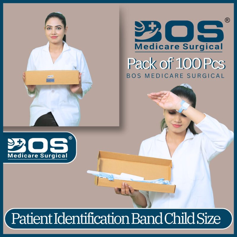 Patient identification band pack of 100 for adult and child hospital use
