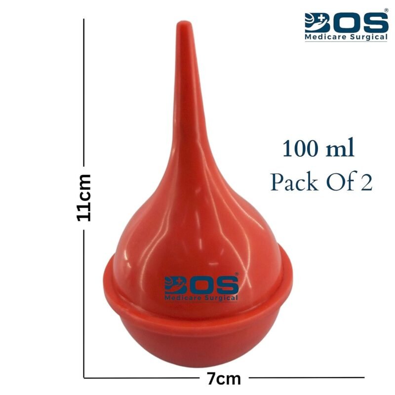 100ml ulcer eye ear syringe pack of 2 rubber bulb syringe
