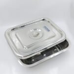Stainless Steel Surgical Tray with Cover 8x6 Instrument Tray with Lid for Sterilization and Medical Use