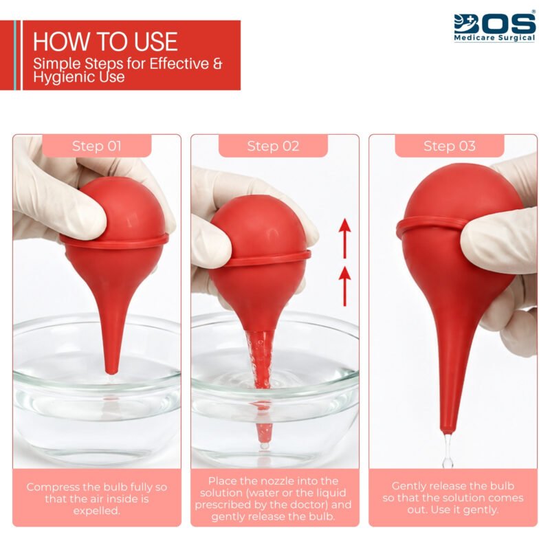 Ulcer Eye Ear and Ulcer Syringe Rubber Bulb 100 ml