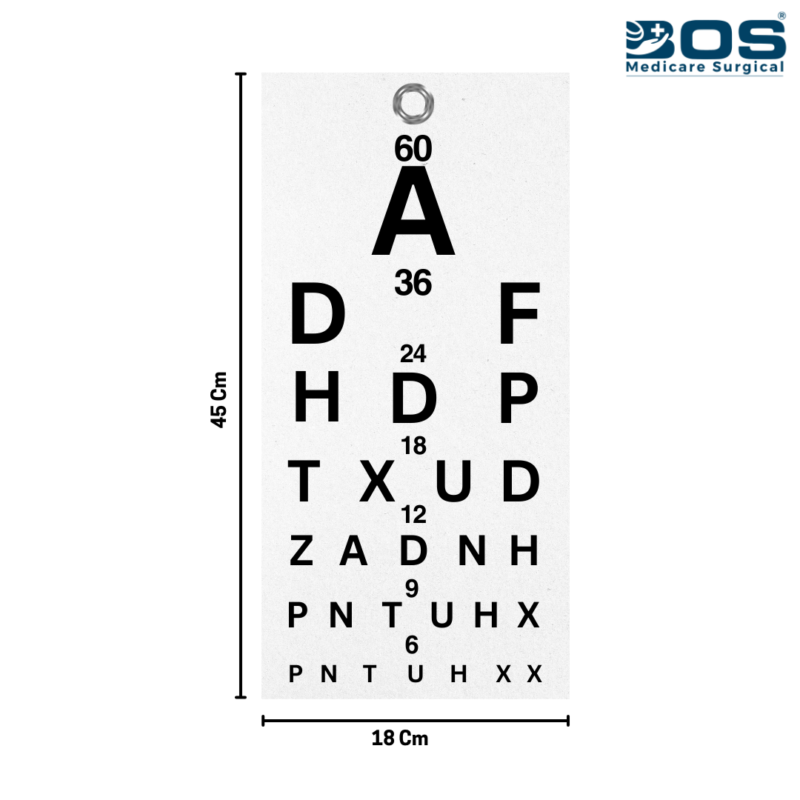 Snellen Eye Chart for Vision Testing Eye Test Chart for Clinic Hospital and Home Use