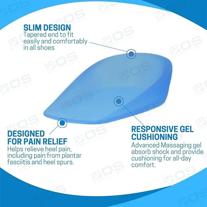 Slim Silicone Heel Cushion for Plantar Fasciitis and Heel Pain Relief