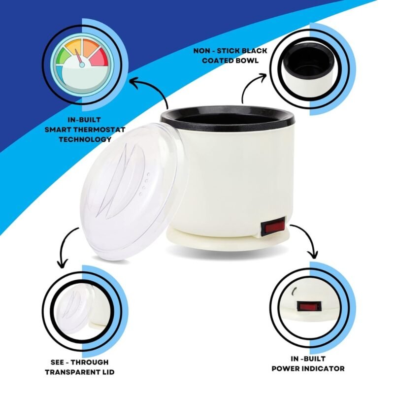 Wax Heater with Transparent Lid and Power Indicator