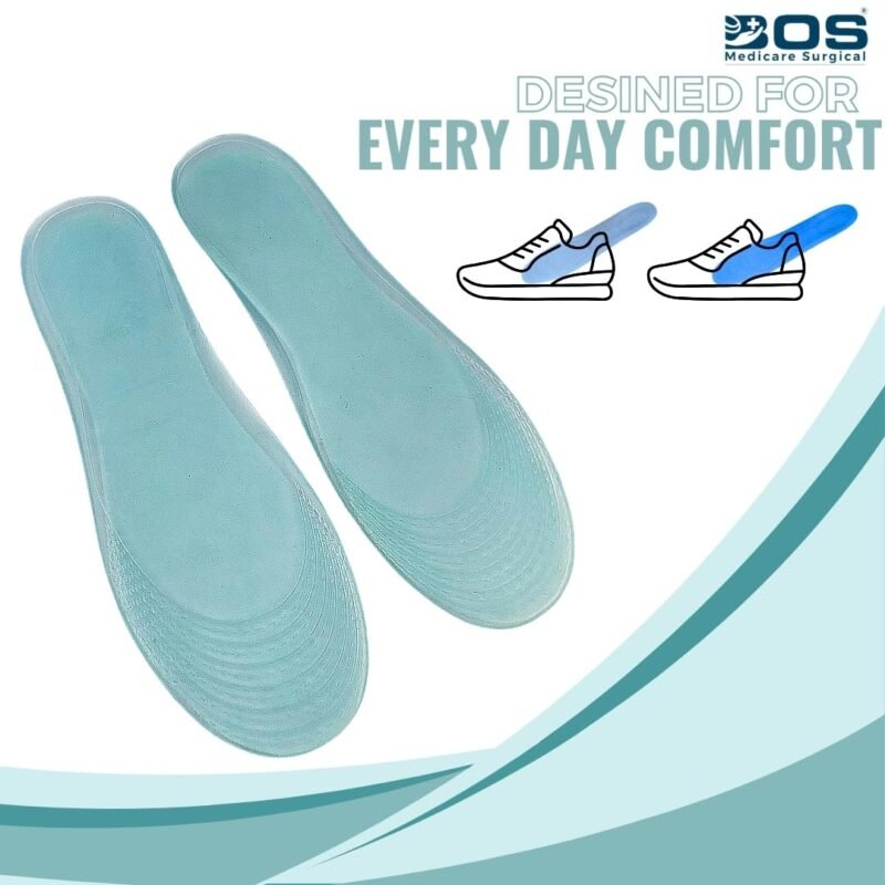 Silicone Gel Insole for Heel Pain Relief and Foot Support Cushion BOS Medicare