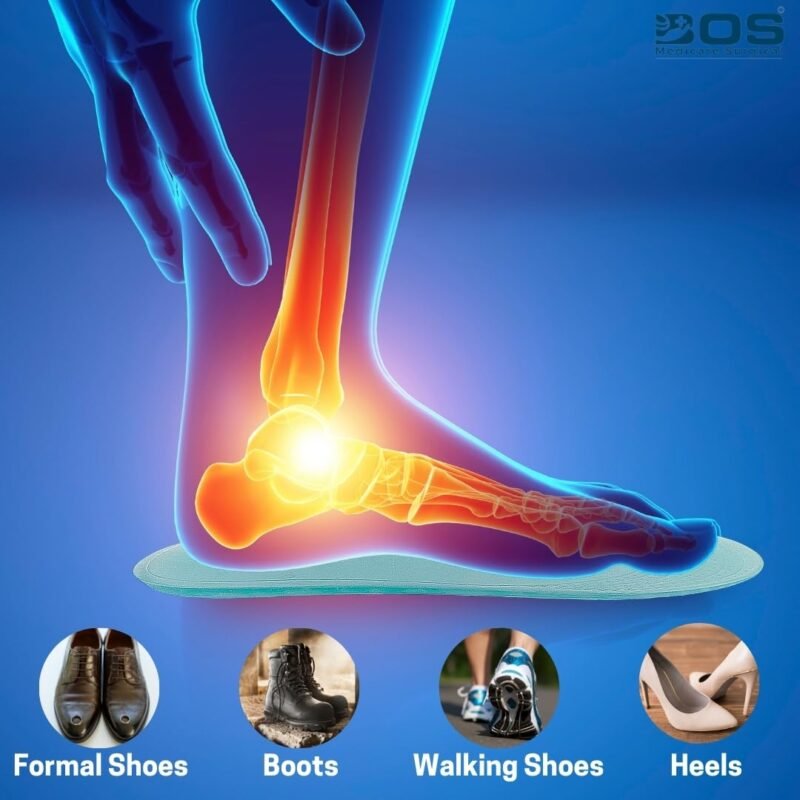 Silicone Gel Insole for Heel Pain Relief and Foot Support Cushion BOS Medicare