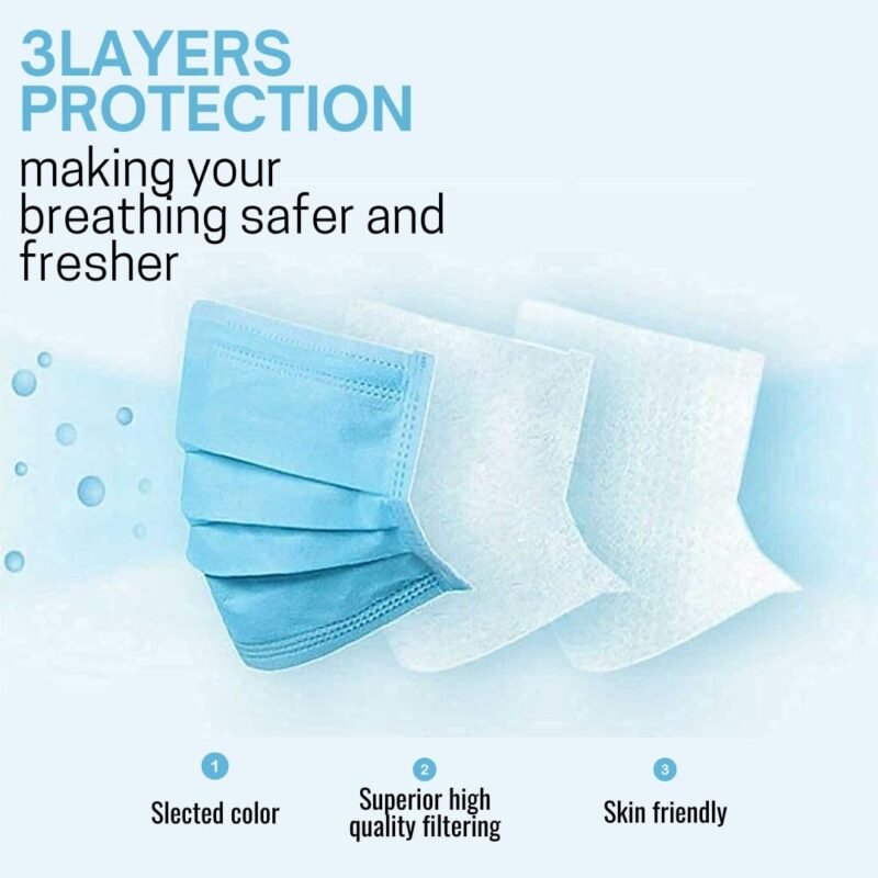 3 ply mask layers filtration protection disposable face mask