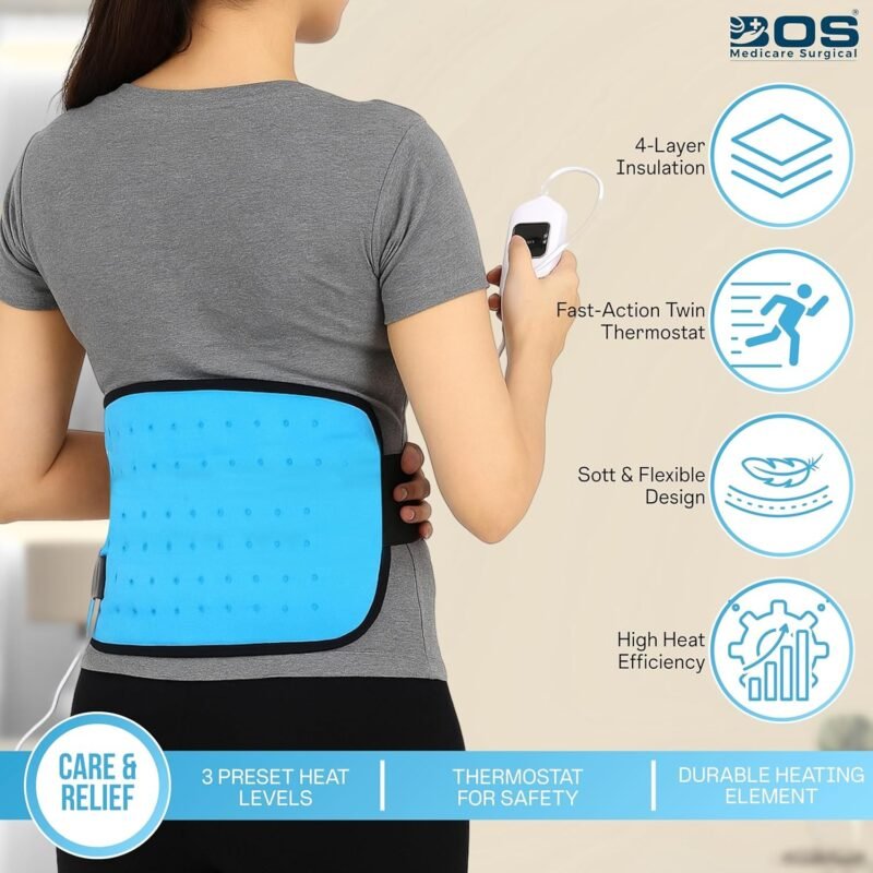 Adjustable Electric Heating Pad with Secure Straps | BOS Medicare Surgical