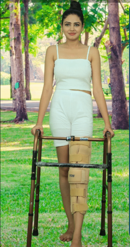 Adjustable Walker with Knee Immobilizer Brace – Stable Mobility with Enhanced Knee Support
