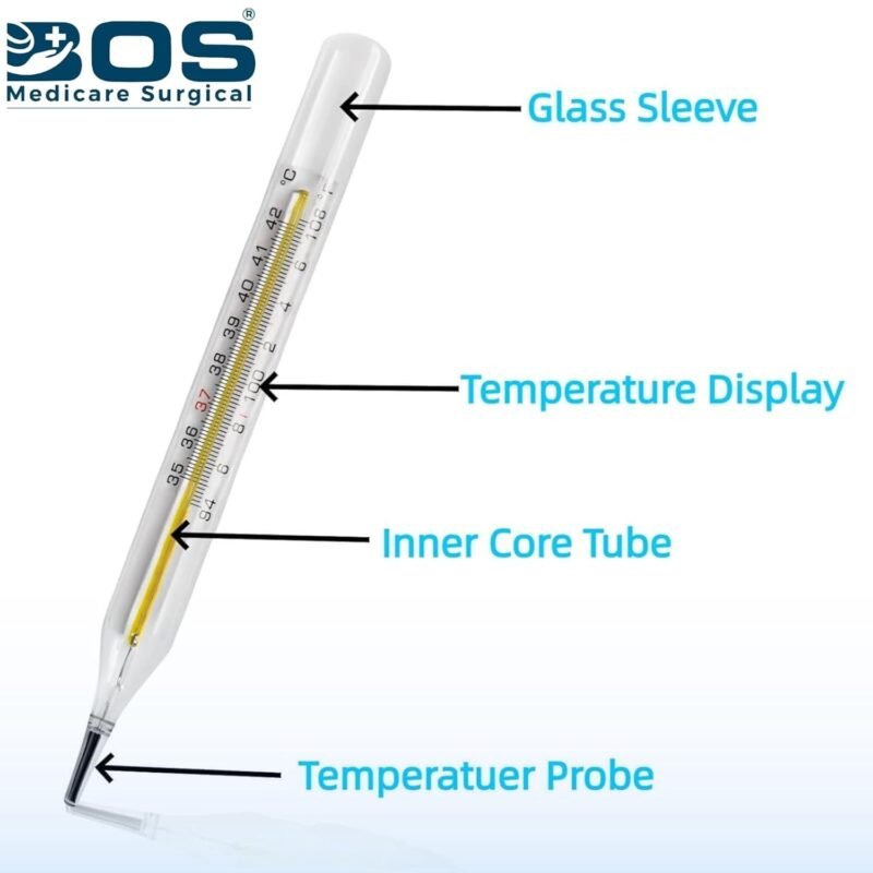Mercury Thermometer Clinical Glass Thermometer for Body Temperature Measurement